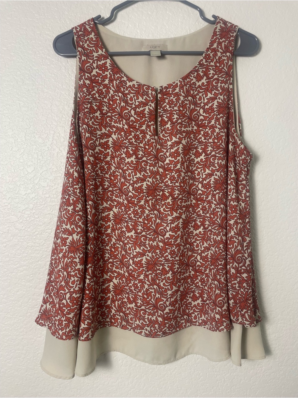 LOFT Outlet Floral Paisley Layered Sleeveless Blouse Top Size L